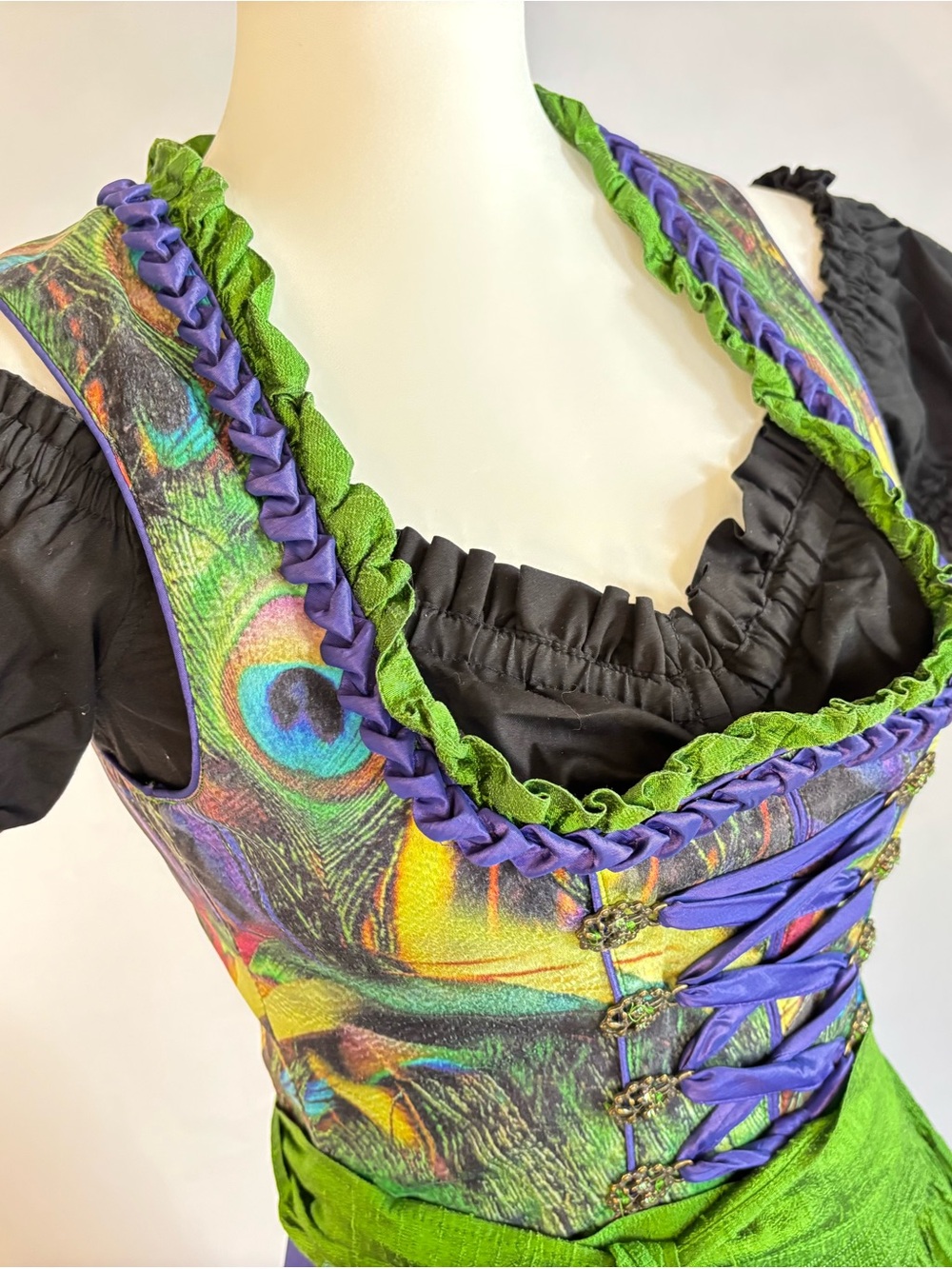 Peacock Halloween Costume | Luxury Tramontana Dirndl Set | US 2-4